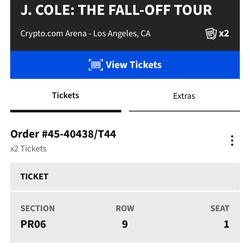 J Cole tickets september 7
