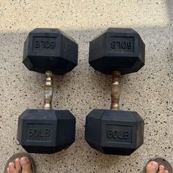 Dumbbells 60 y 50 lb todo por $350