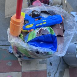 bags full of toys and board games 