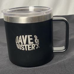 Dave & Busters Stainless Steel Coffee Mug Cup with Vacuum Seal Lid Used Once 
