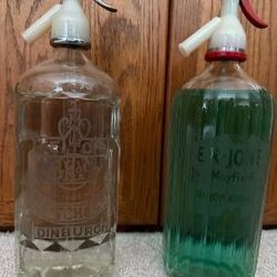 VINTAGE U.K. SELTZER BOTTLES (1940'S - 1950'S) BEAUTIFUL