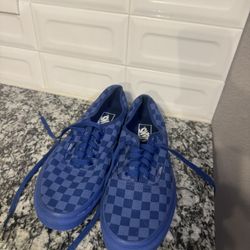Blue Checkered Vans 