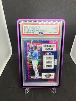 2022 PANINI CHRONICLES CONTENDERS OPTIC PINK PULSAR BOBBY WITT JR. ROOKIE PSA 9