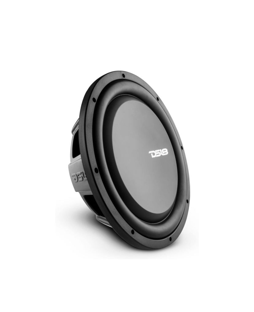 DS18 PSW12.4D 12" Shallow Mount Subwoofer 1200 Watts Max Power 600 Watts RMS Dual Voice Coil 4+4 OHMS Water Resistant - Best Sub for Tight Spaces in C