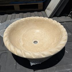 Solid Travertine Stone Sink 