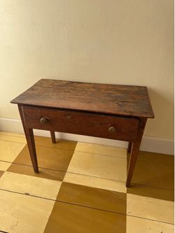 19th Century Antique Primitive Pine Work Table/ Writing Desk