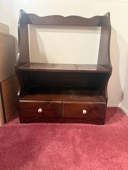 vintage/primitive pine hall cabinet, server, or small hutch