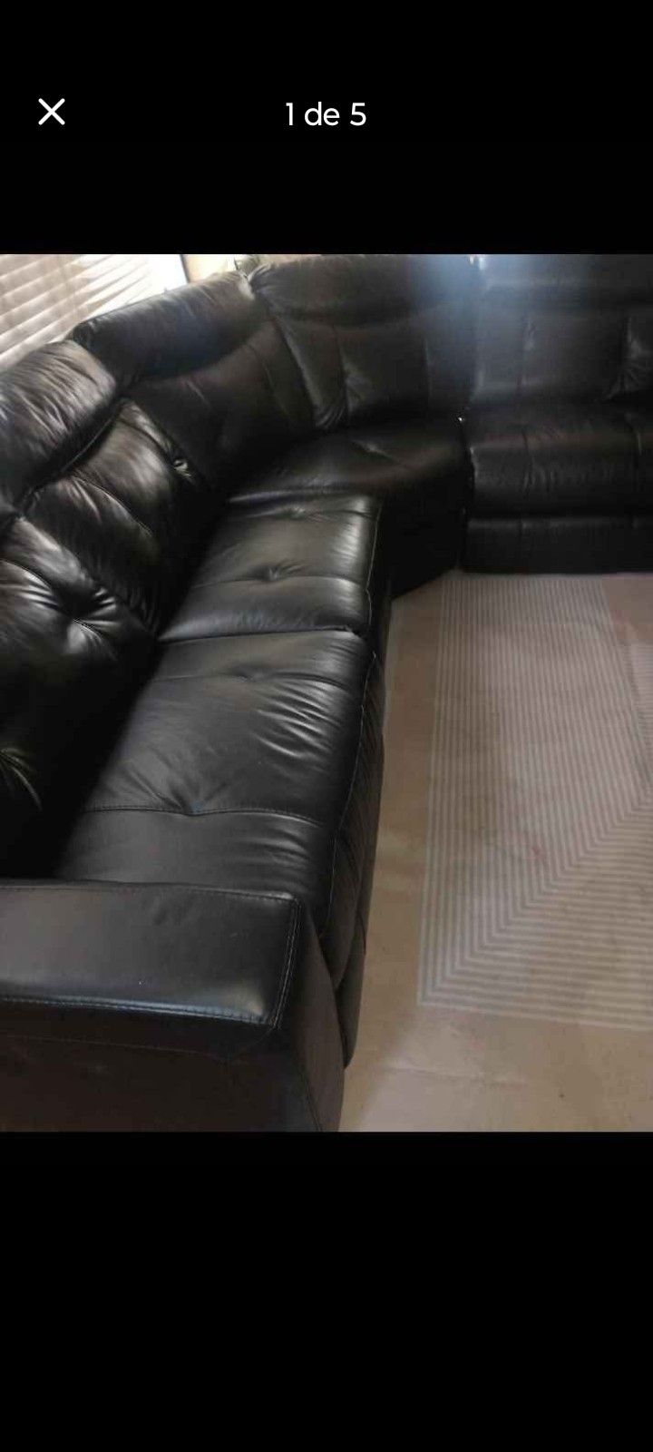 SECTIONAL GENUINE π―% LEATHER RECLINER ELECTRIC BLACK COLOR.. DELIVERY SERVICE AVAILABLE ππ₯πβ