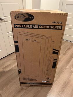 Whynter ARC-14S 14,000 BTU dual-hose portable air conditioner. Still taped shut in the original box.