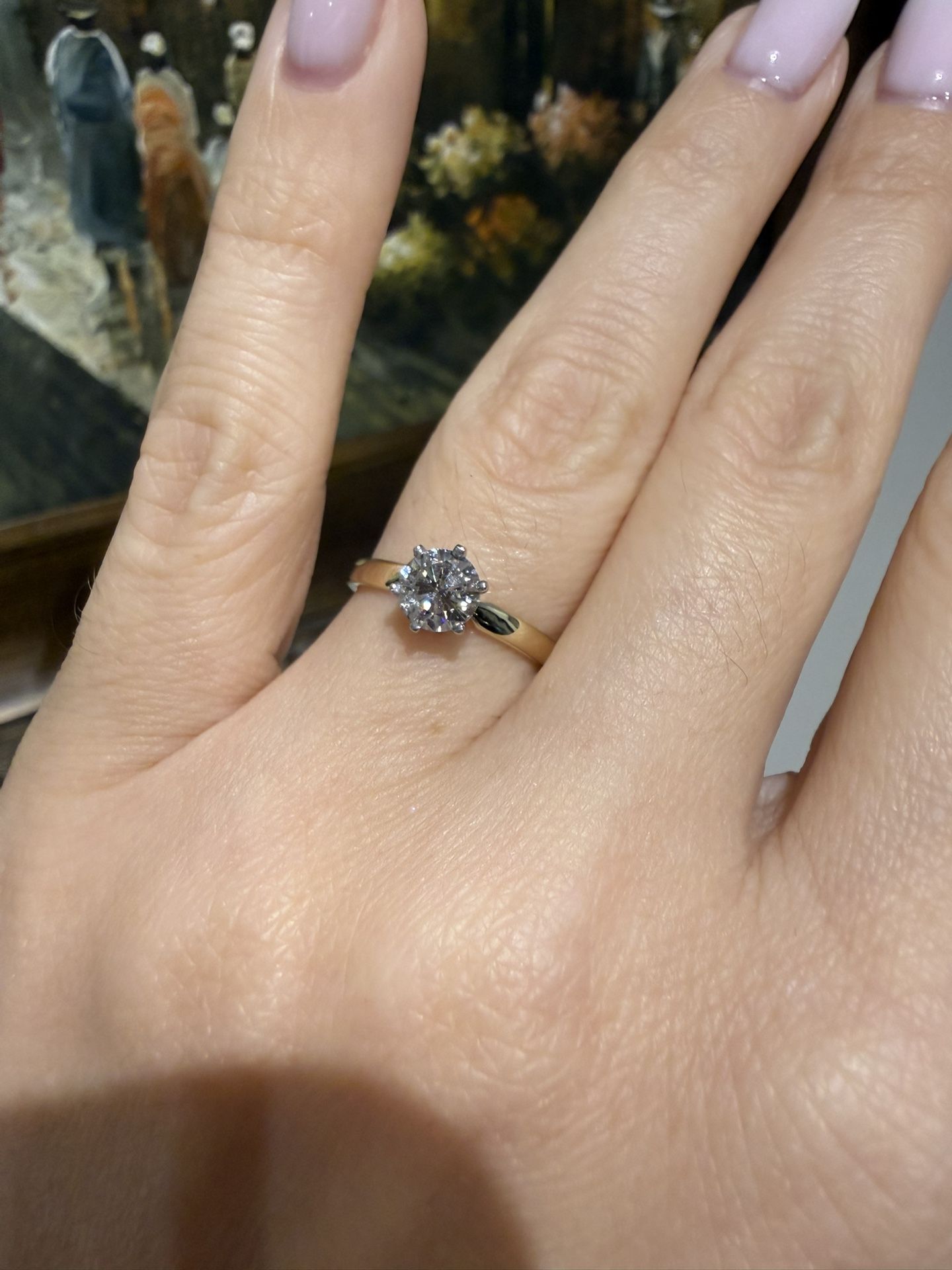 14K Yellow Gold Natural Diamond Engagement Wedding Ring