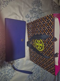 Blue tory burch wallet