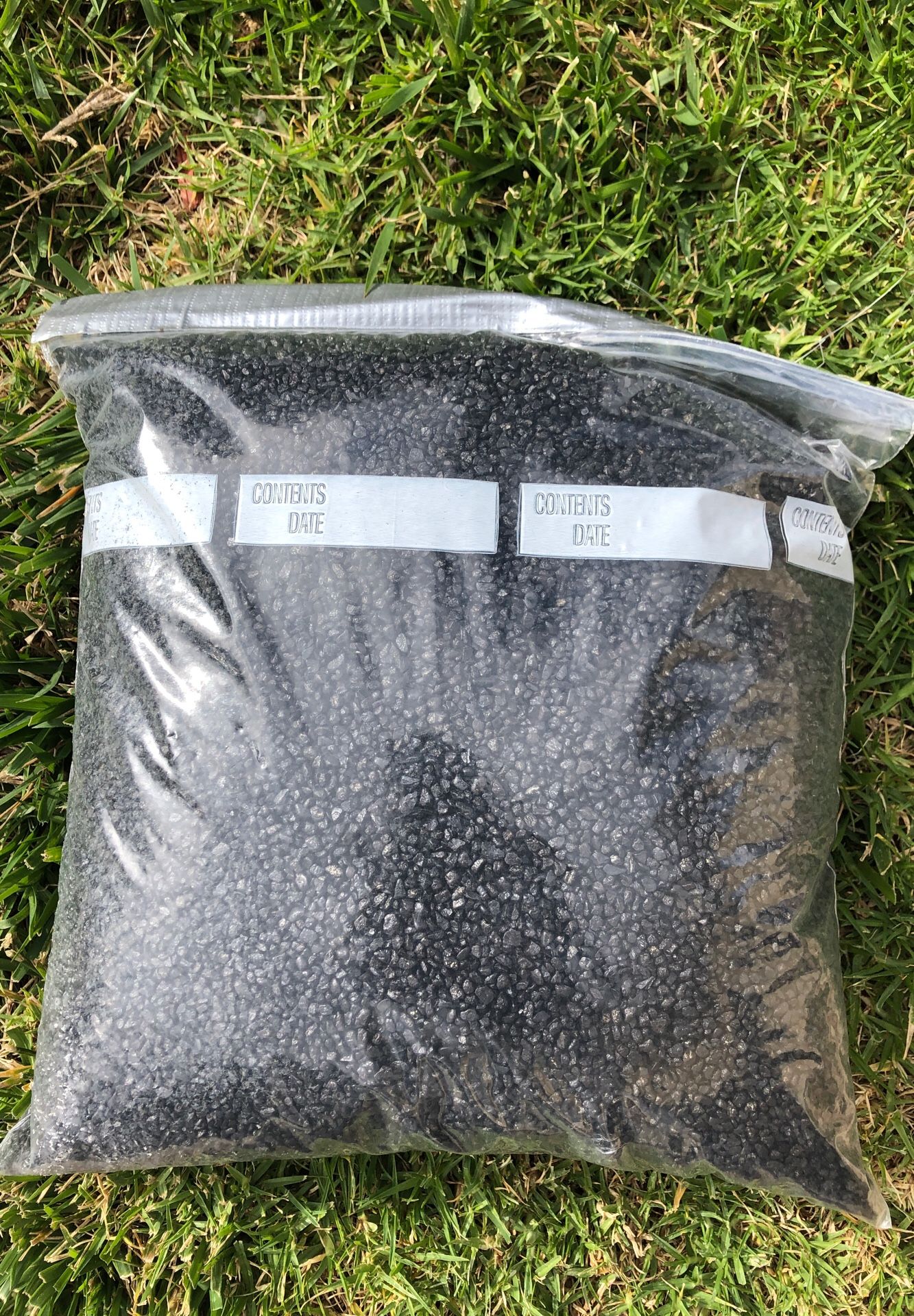 Black Colored Quartz Gravel Pebbles - 20lbs (2x10 lbs/bag)