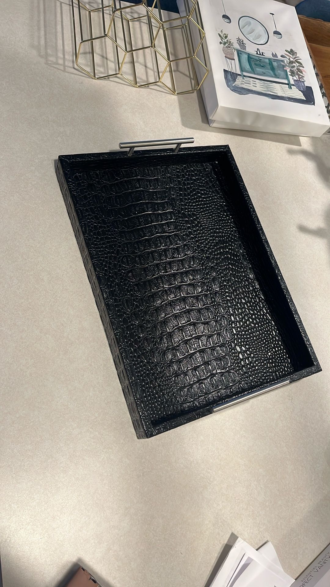 Black Textured Tray