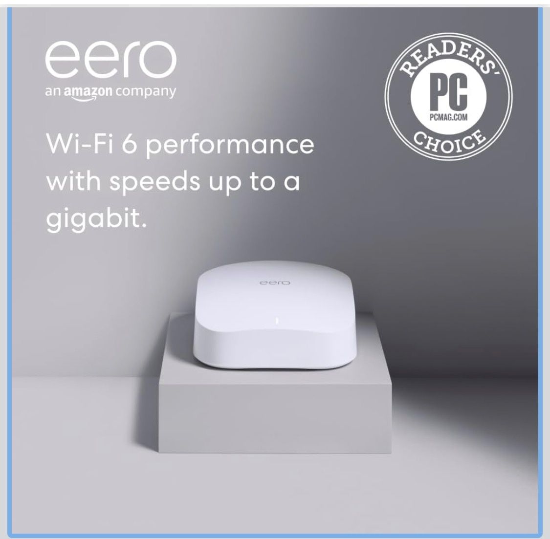 Amazon eero Pro 6 mesh Wi-Fi 6 router | Fast and reliable gigabit speeds | connect 75+ devices | Coverage up to 2,000 sq. ft. |
