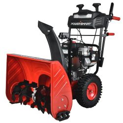 PowerSmart 24" 208cc Two-Stage Gas Self-Propelled Snow Blower, Heated Handles
Red and Black - 24"