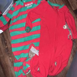 Christmas Fleece  Zipper Pajamas 