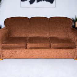 Flexsteel Brown/Copper Fabric 3-Seat Hide-a-Bed Sleeper Couch