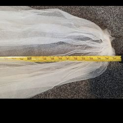Ivory Tulle Walking Veil, Never Worn