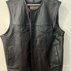 Mens, Leather, Biker Vest Size XXL