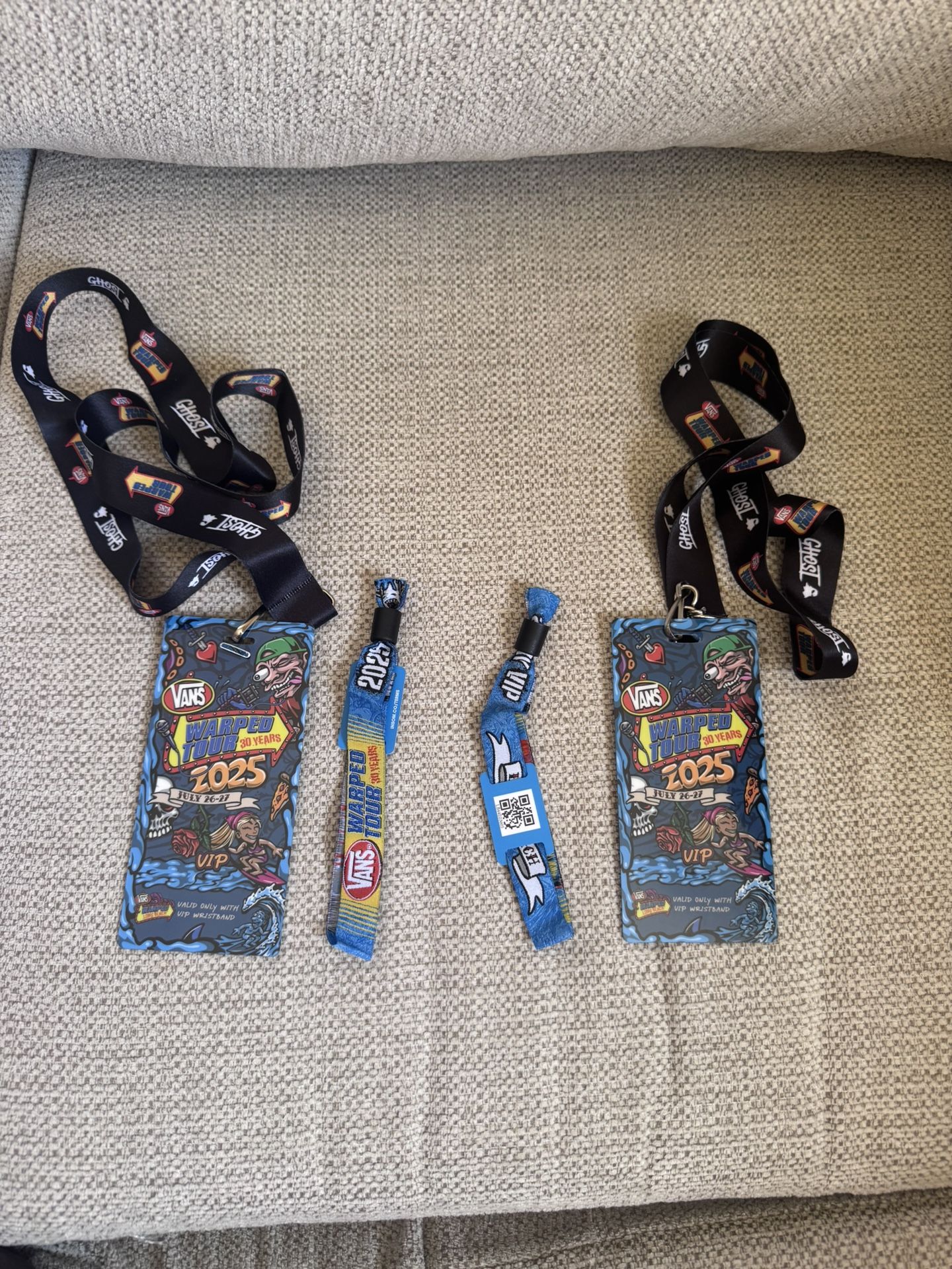 2 VIP PASSES WARPED TOUR LONG BEACH
