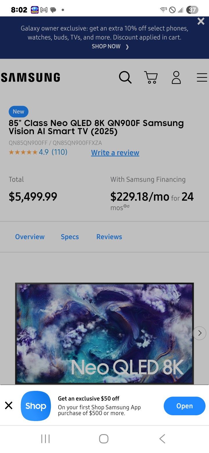 88inch Thin Samnsung T.V O