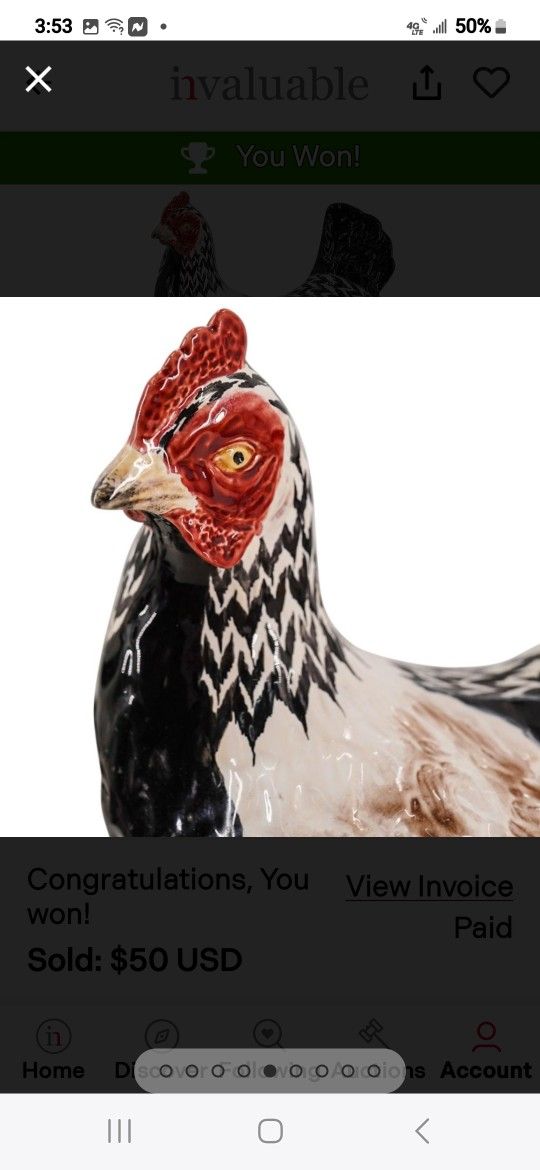 Majolica Porcelain Chicken Hen