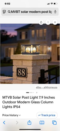 New in box mvbt solar modern light post column lamp 7.9