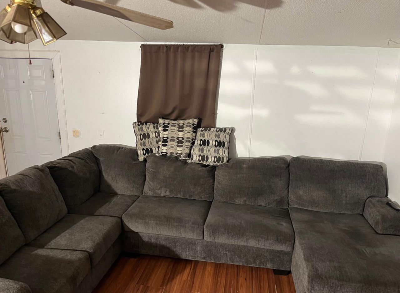Large grey sectional couch $350