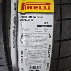 2 New Pirelli 265/40ZR19 98Y Summer Tires — Never Mounted