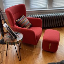 IKEA Wing Chair + Ottoman