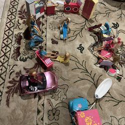 Huge Lot Of Barbies, Barbie, Clothes, And Furniture