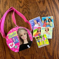 Mattel Barbie Doll Tin With Strap And Stickers