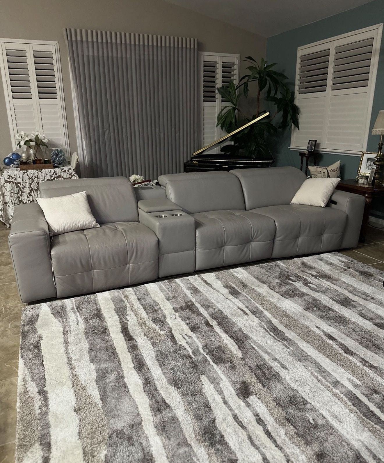 Gray leather Couch