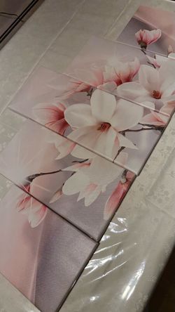 Pink Magnolia Floral Canvas Wall Art Set 🌸