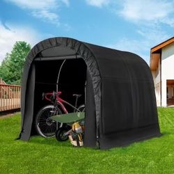 #F 7 ft. x 8 ft. Outdoor Portable Arched Garage with Detachable Zipper Roll-up Door and Vented Carport for Motos, Bicycles $ 79