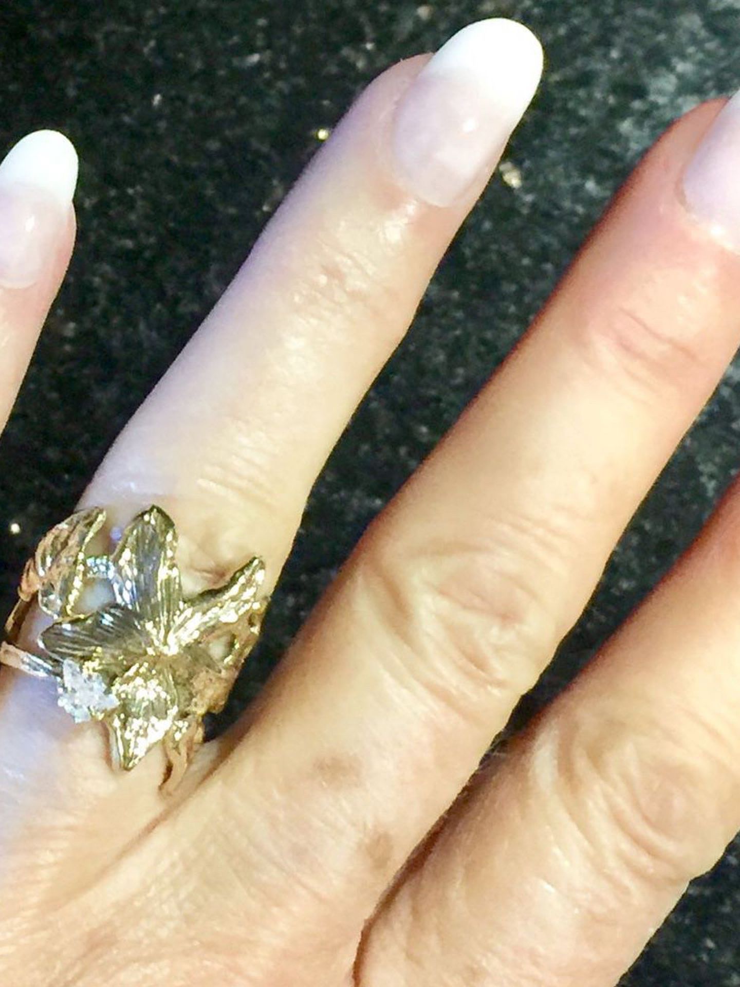 Diamond Ring. Solid 14 Kt. Gold