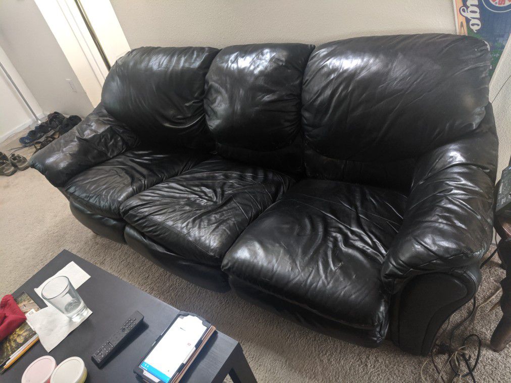 Black leather couch free