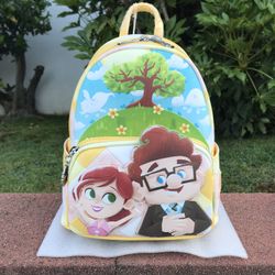 DISNEY PIXAR LOUNGEFLY CARL & ELLIE CLOUD GAZING MINI BACKPACK 