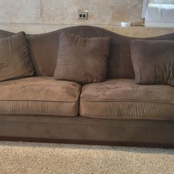 Matching Brown Sofa & Chair 