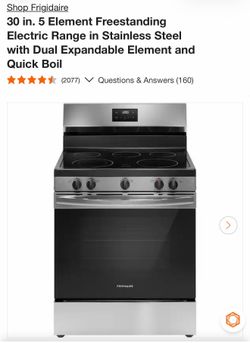 Frigidaire 30” Stainless Steel Electric Range – 5 Elements