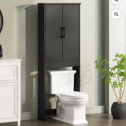 Mainstays Ardent Over-the-Toilet Bathroom Storage Cabinet, Black