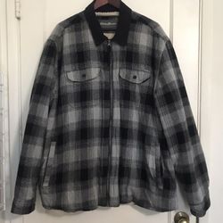 ✔️Eddie Bauer Men's Black and Gray Plaid Jacket 🧔🏻‍♂️