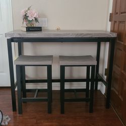 Modern Console Table w/ 4 Stools – Entryway, Bar, or Workspace