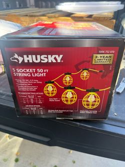 Husky 5 Socket 50 ft String Light