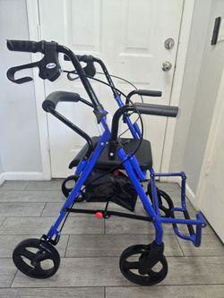Drive Medical 795B Duet Folding Transport Wheelchair and Rollator Walker,