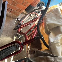 Red And Black Cruiser Beach Bicycle Bike Fixie Two Low Rider Black And Tan