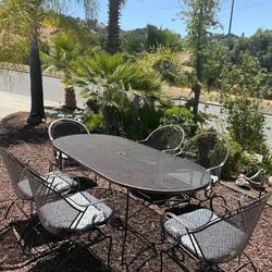 Rare Iron Woven Patio Set
