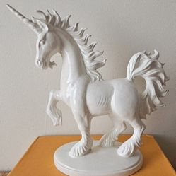 Glazed Ceramic Unicorn Statue 