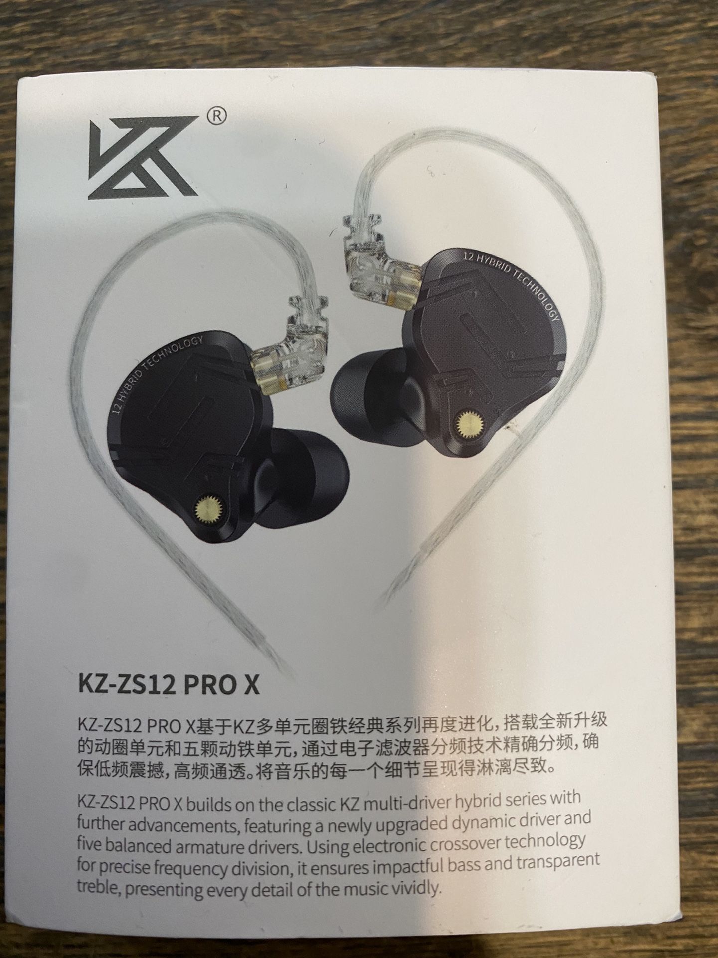KZ ZS12 PRO X In Ear Monitor IEM Headphones,1DD+5BA Hybrid Wired Gaming Earbuds
