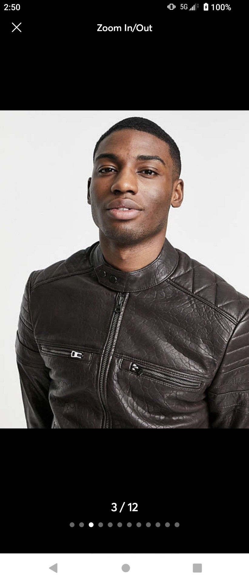 Barneys Originals Racer Leather Jacket Dark Brown Size XL